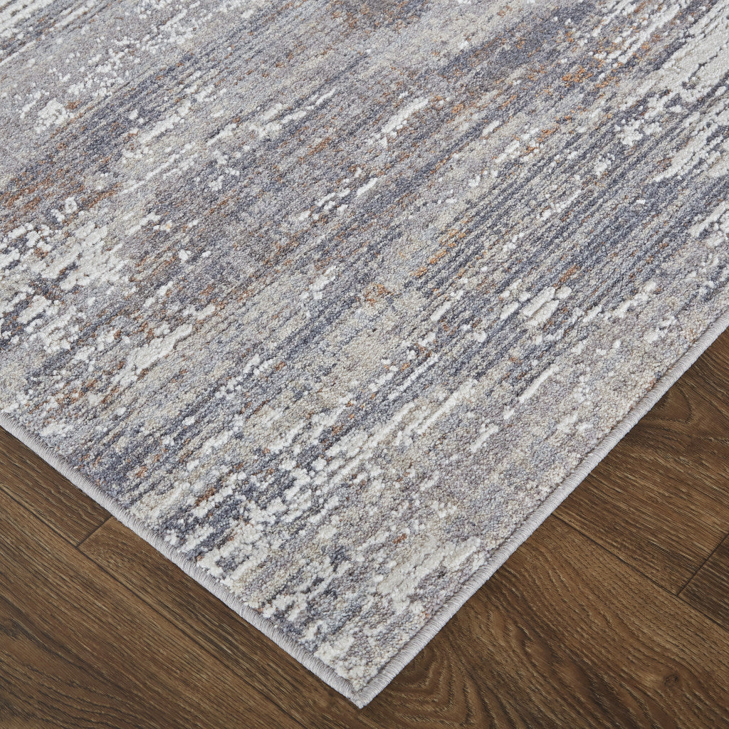 4 X 6 Tan Taupe And Gray Abstract Power Loom Distressed Stain Resistant Area Rug Image 11