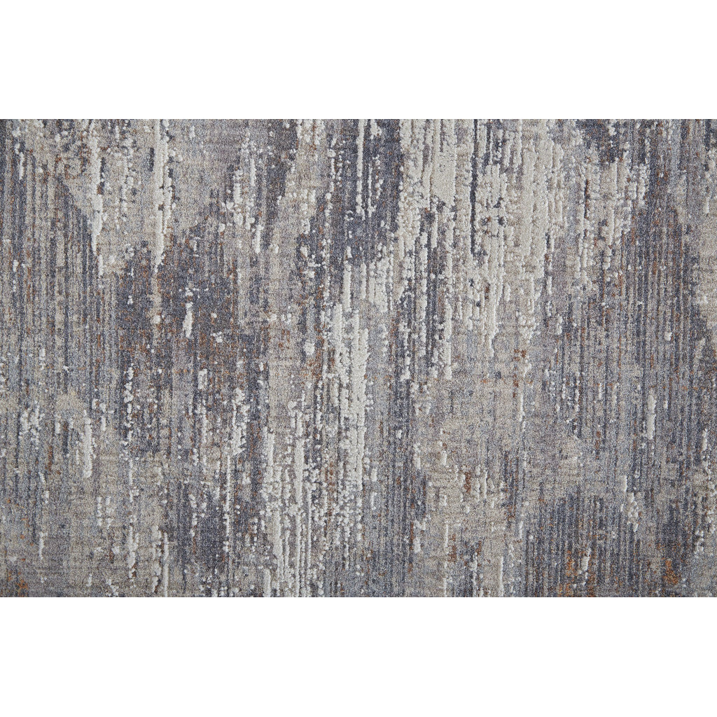 4 X 6 Tan Taupe And Gray Abstract Power Loom Distressed Stain Resistant Area Rug Image 12