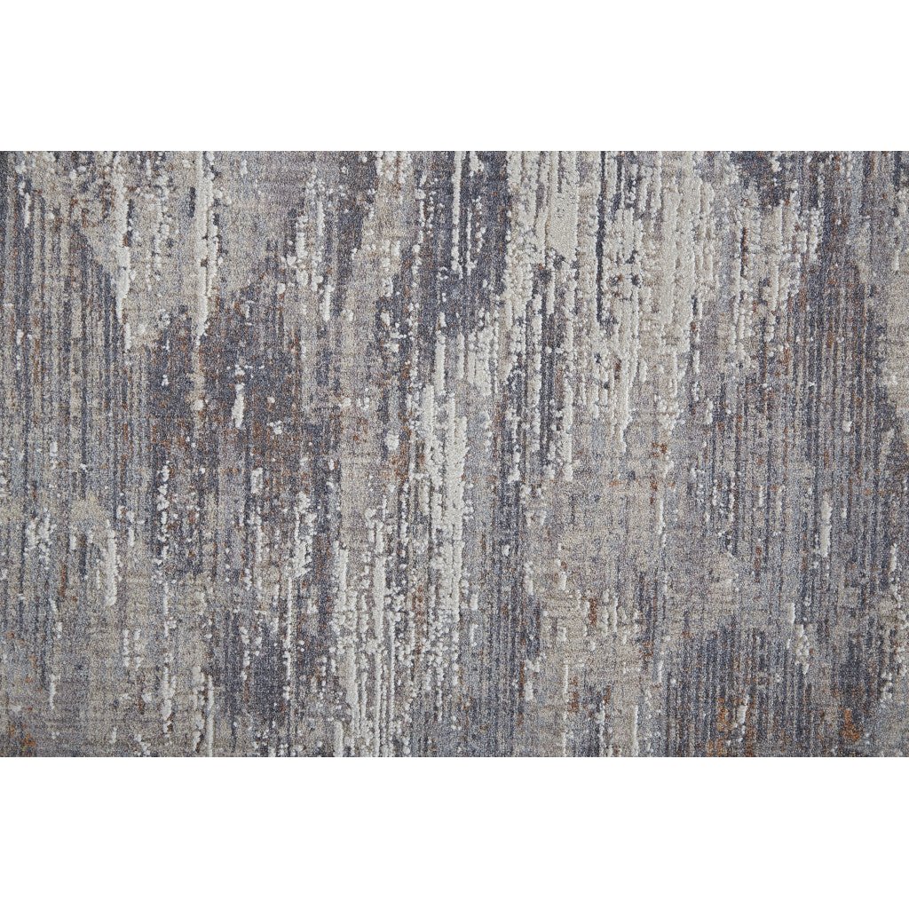 4 X 6 Tan Taupe And Gray Abstract Power Loom Distressed Stain Resistant Area Rug Image 1