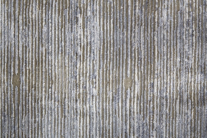 8 X 10 Taupe Silver And Tan Abstract Power Loom Area Rug Image 1