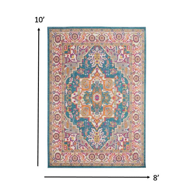 4 X 6 Teal Blue Power Loom Area Rug Image 1