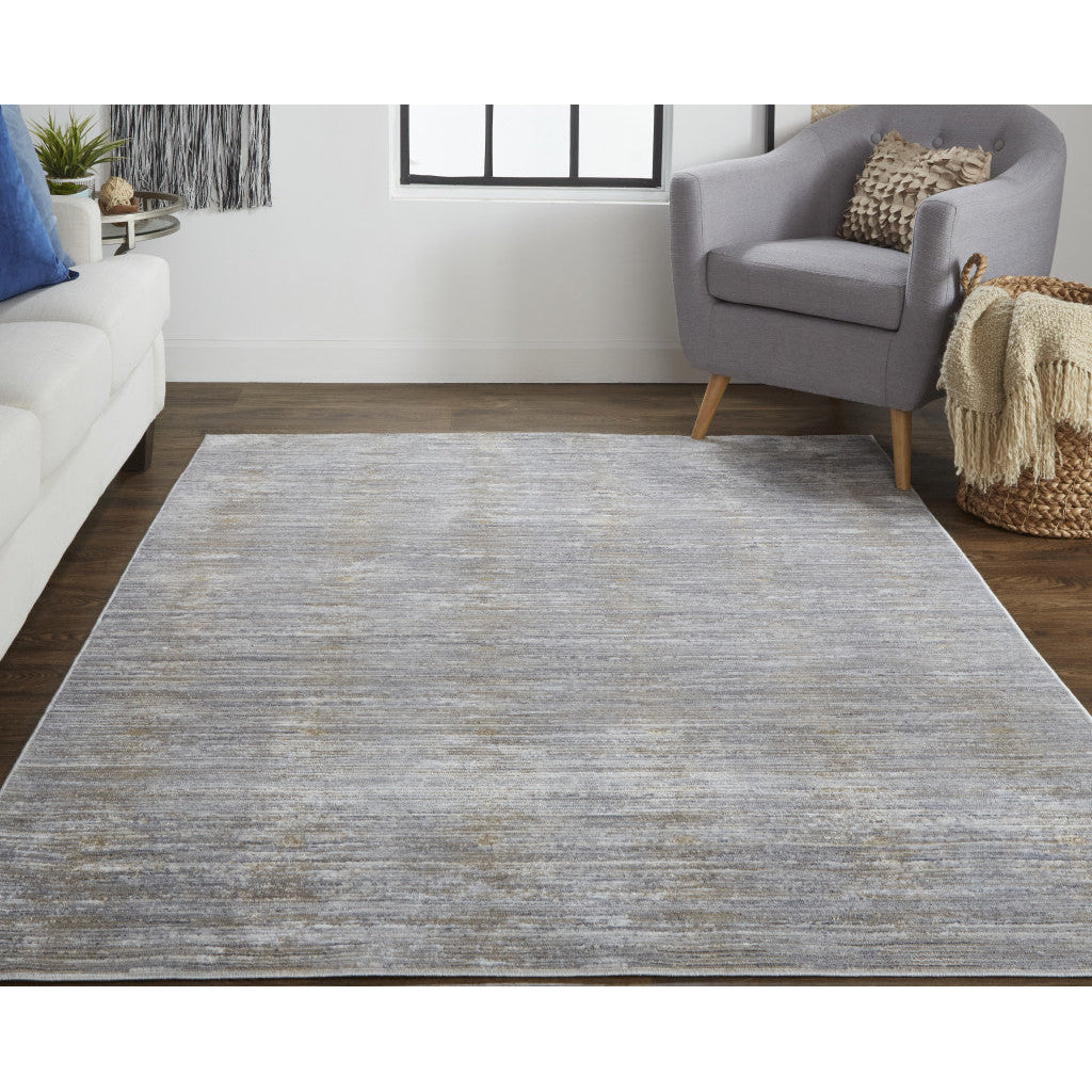 8 X 10 Taupe Silver And Tan Abstract Power Loom Area Rug Image 11