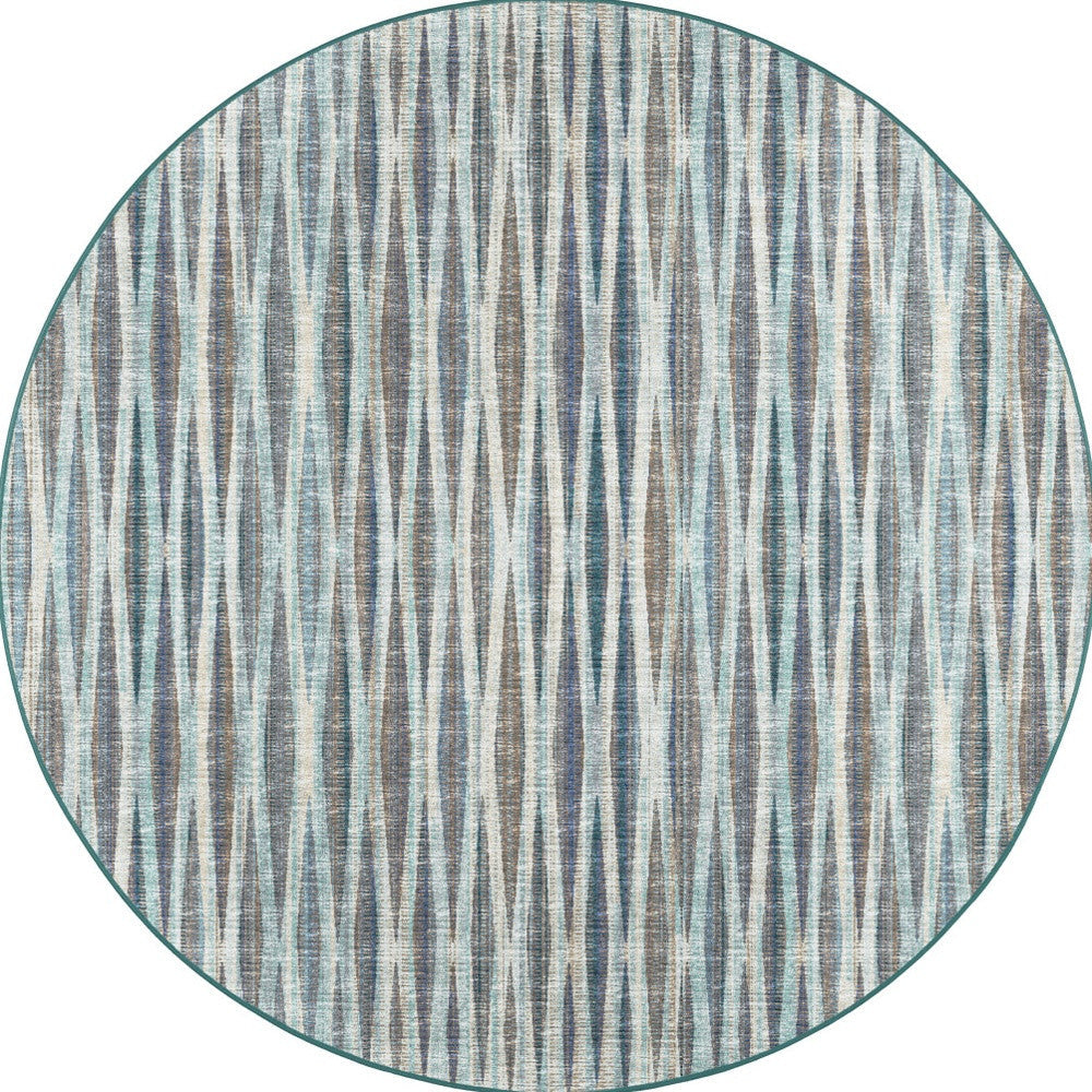 4 Blue Round Ombre Tufted Handmade Area Rug Image 2