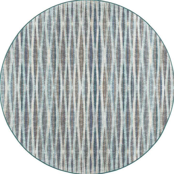 4 Blue Round Ombre Tufted Handmade Area Rug Image 2