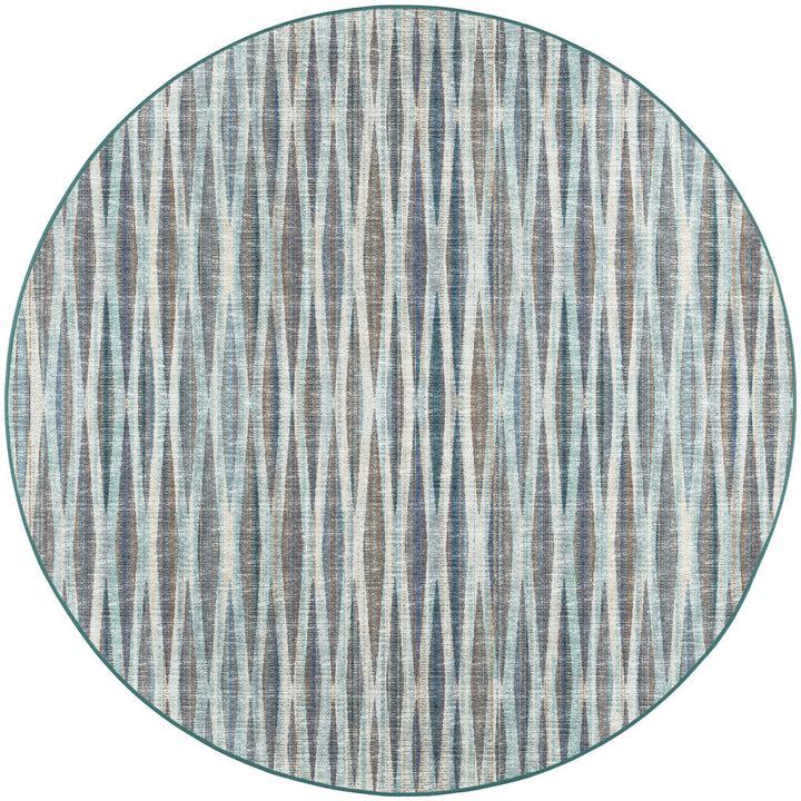 4 Blue Round Ombre Tufted Handmade Area Rug Image 3