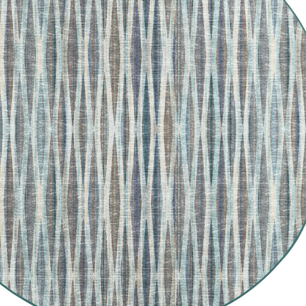 4 Blue Round Ombre Tufted Handmade Area Rug Image 4