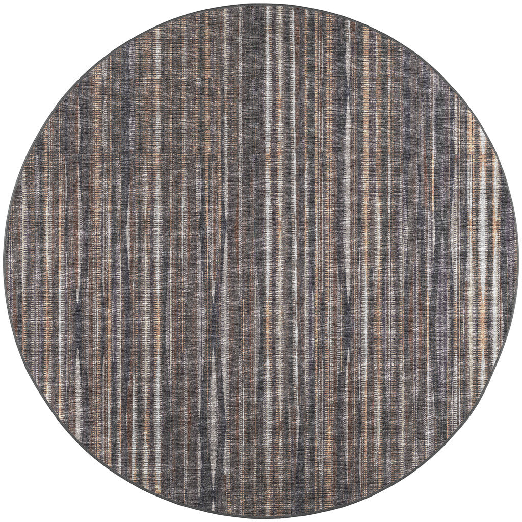 4 Brown Round Ombre Tufted Handmade Area Rug Image 3