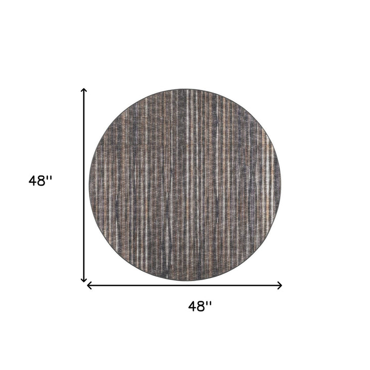 4 Brown Round Ombre Tufted Handmade Area Rug Image 9