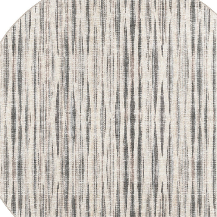 4 Ivory Round Ombre Tufted Handmade Area Rug Image 4