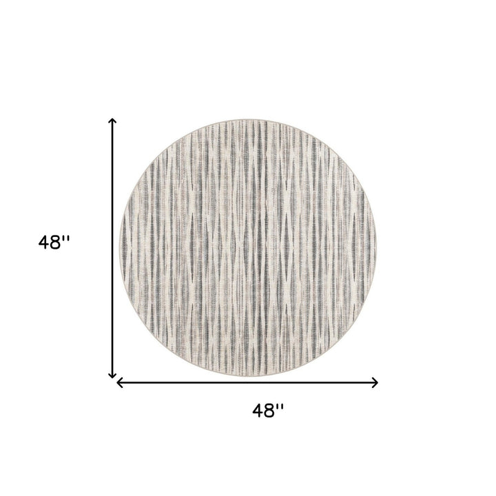 4 Ivory Round Ombre Tufted Handmade Area Rug Image 8