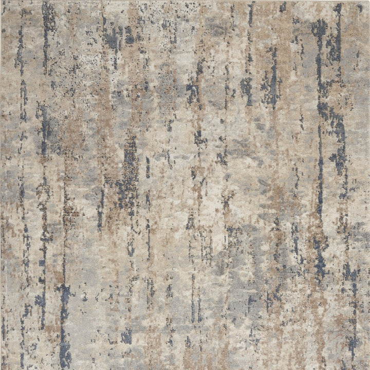 4 X 6 Beige And Grey Abstract Power Loom Non Skid Area Rug Image 4