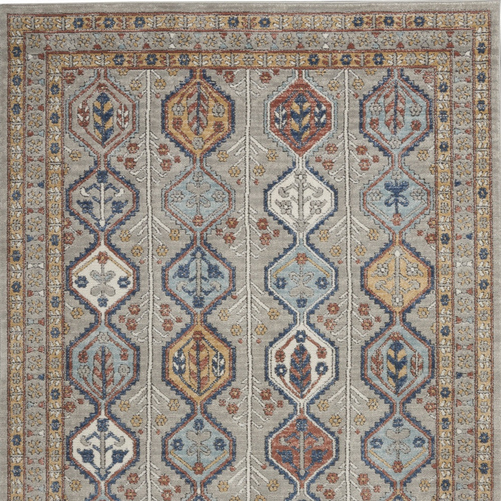 4 X 6 Grey Southwestern Power Loom Non Skid Area Rug Image 4