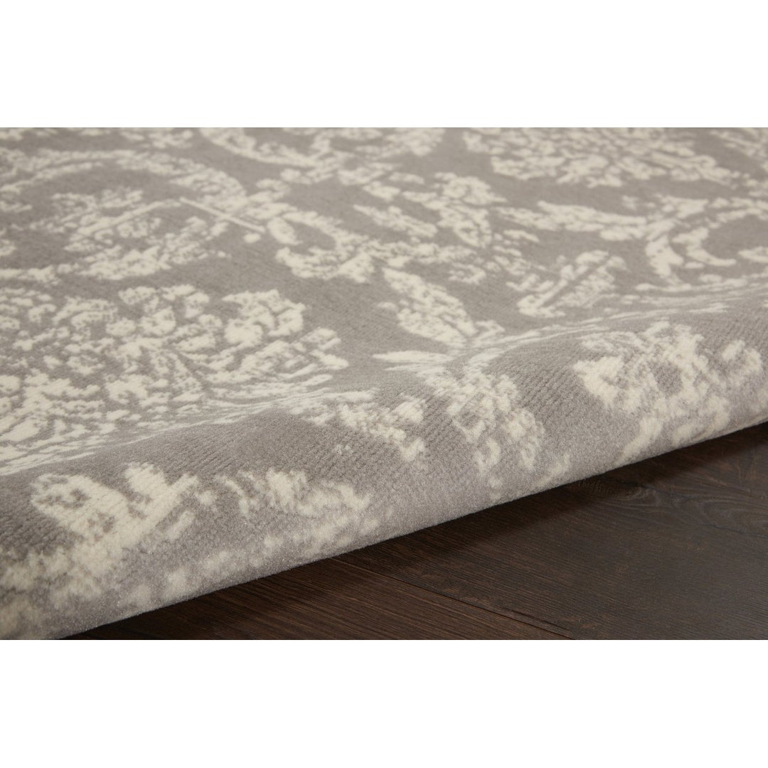 4 X 6 Gray Damask Power Loom Area Rug Image 9