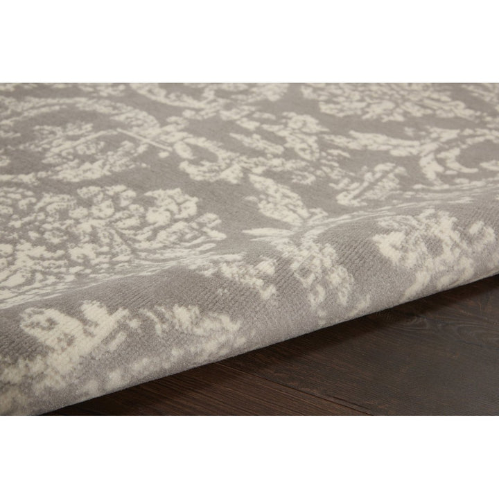 4 X 6 Gray Damask Power Loom Area Rug Image 9