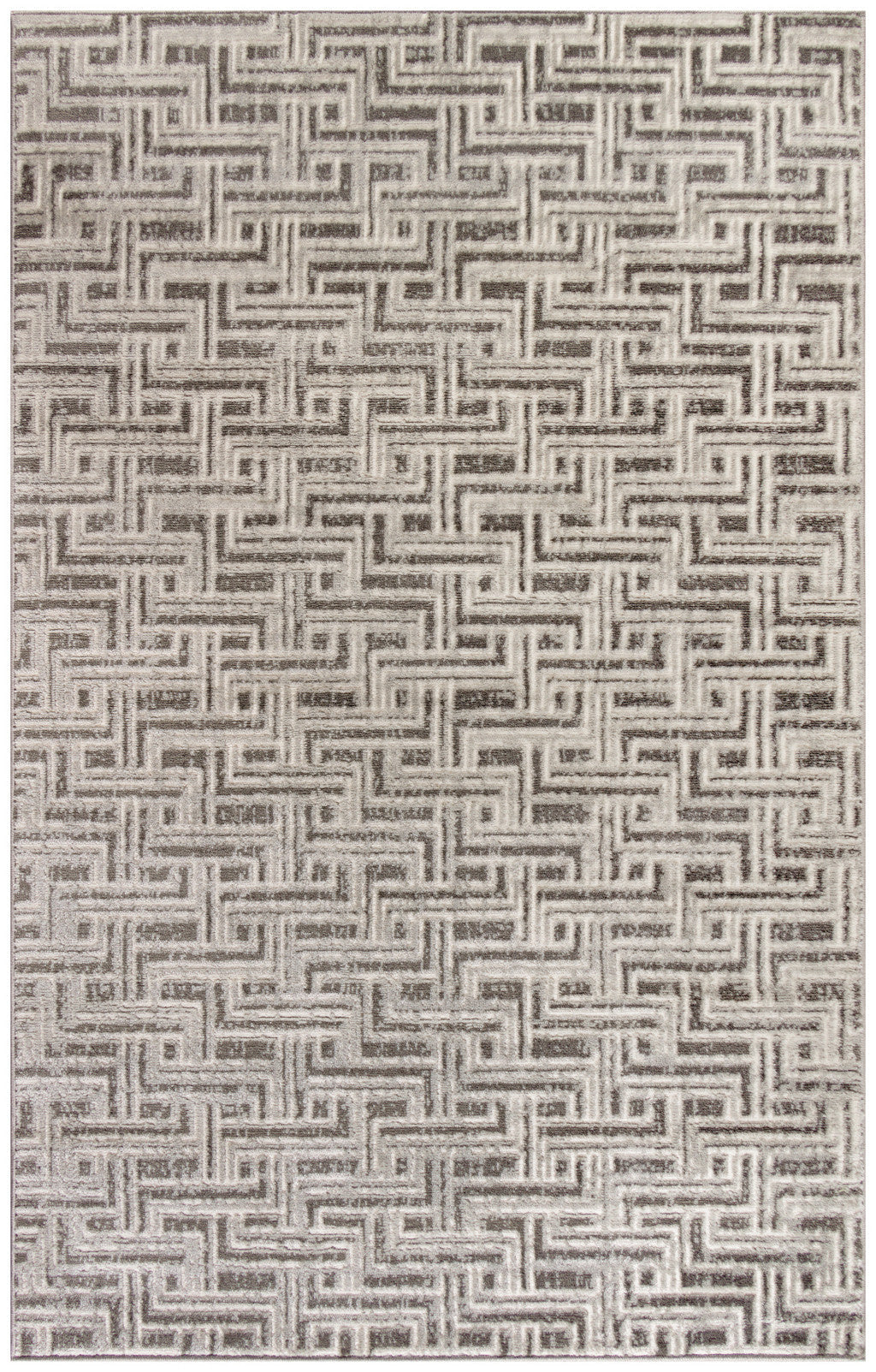 4 x 6 Gray Geometric Distressed Area Rug Image 1