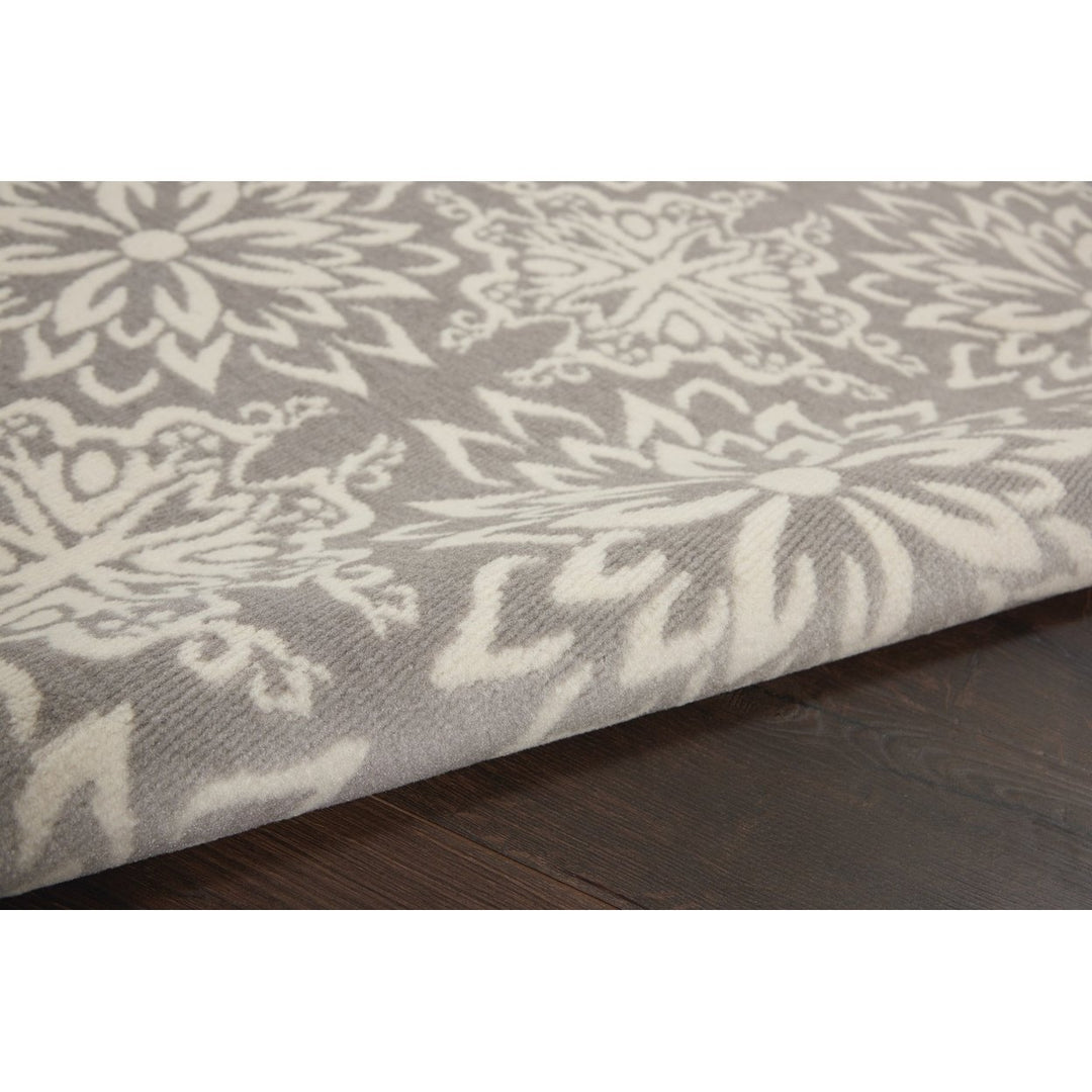 4 x 6 Gray Floral Power Loom Non Skid Area Rug Image 10