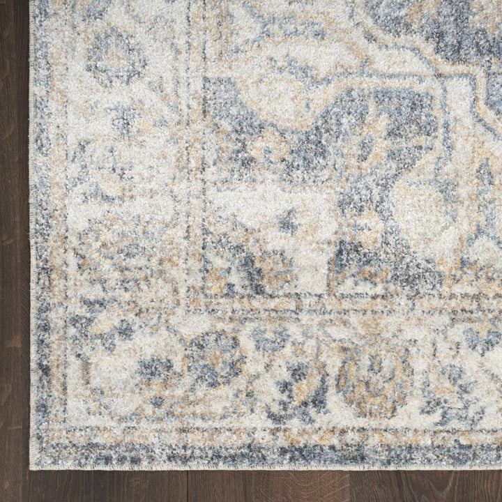 4 X 6 Gray Oriental Power Loom Washable Area Rug Image 3