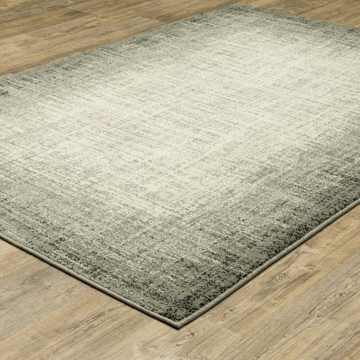 4 X 6 Grey Beige And Blue Power Loom Stain Resistant Area Rug Image 4