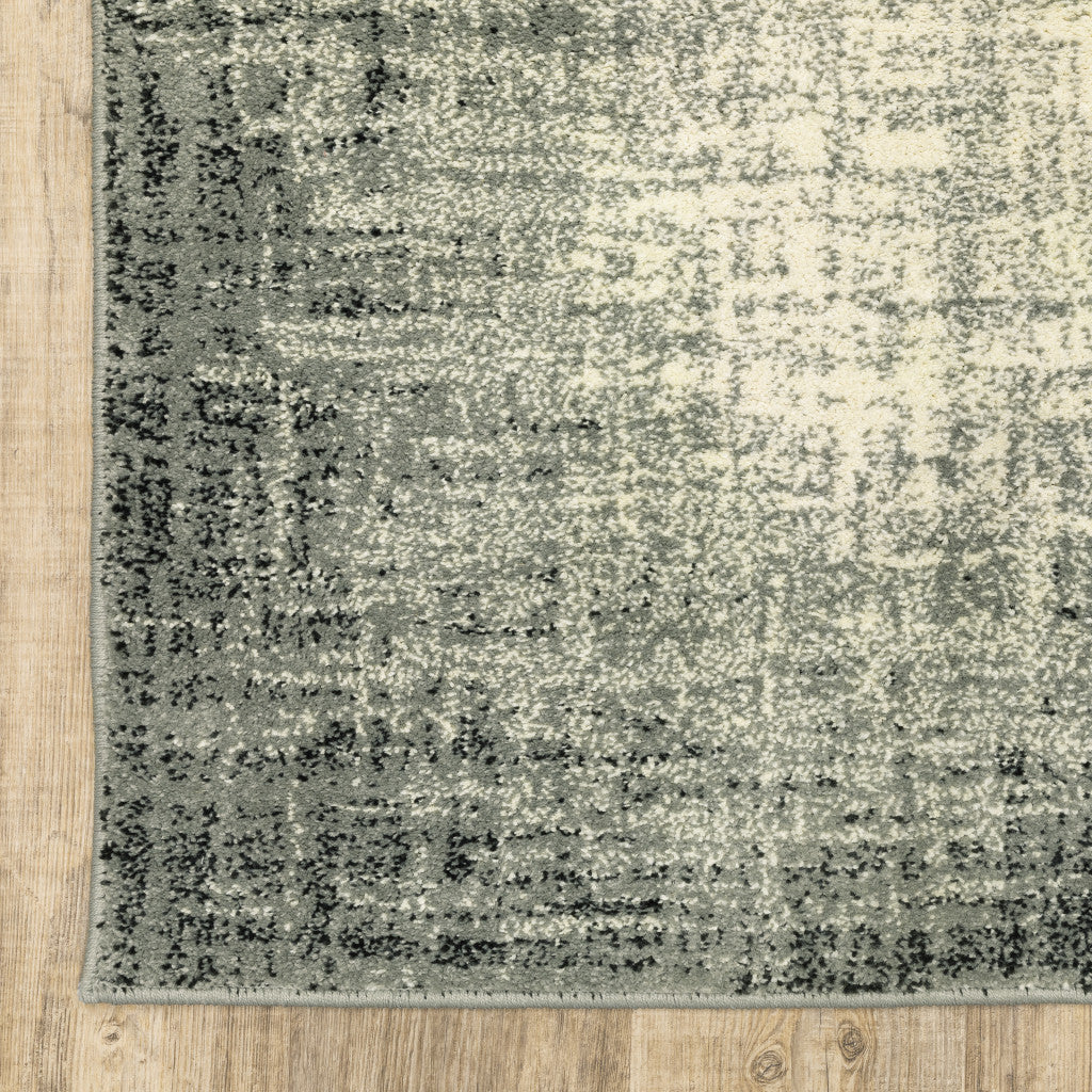 4 X 6 Grey Beige And Blue Power Loom Stain Resistant Area Rug Image 7