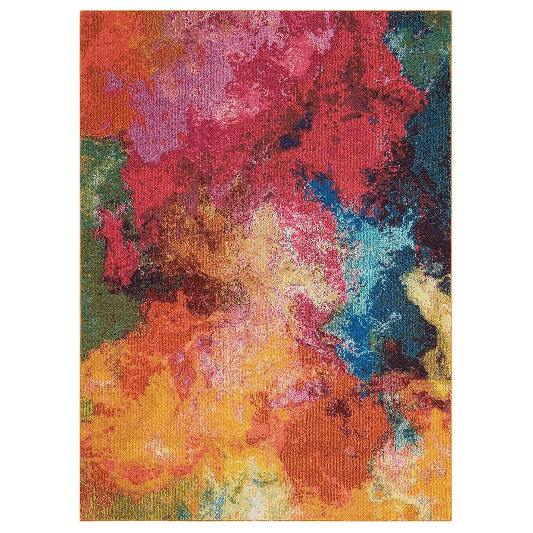 4 X 6 Palette Abstract Power Loom Non Skid Area Rug Image 1