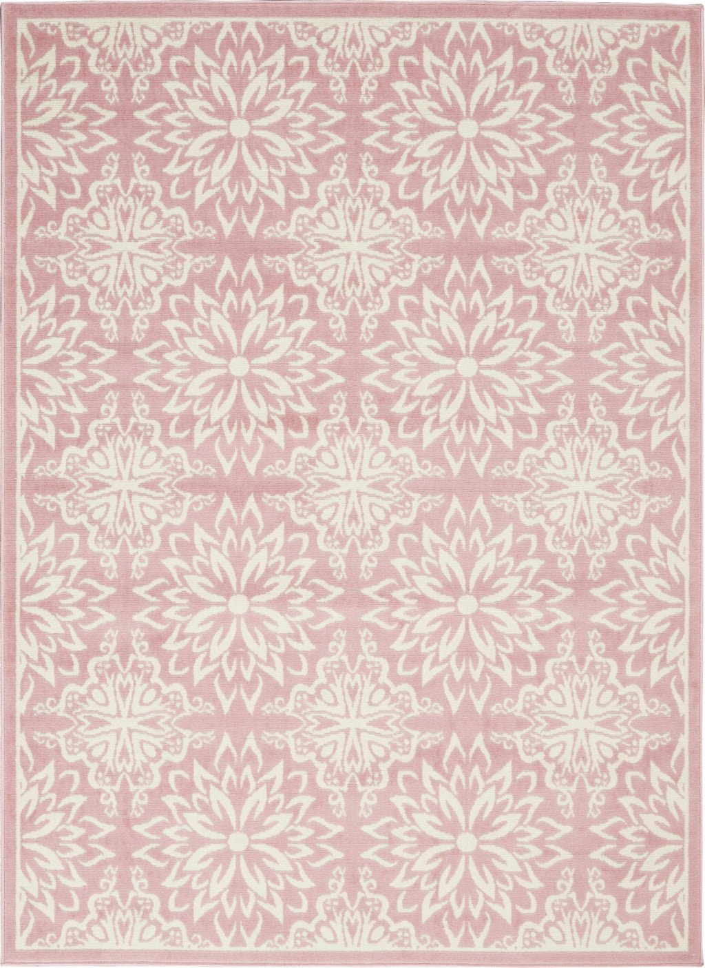 4 X 6 Pink Floral Power Loom Area Rug Image 1