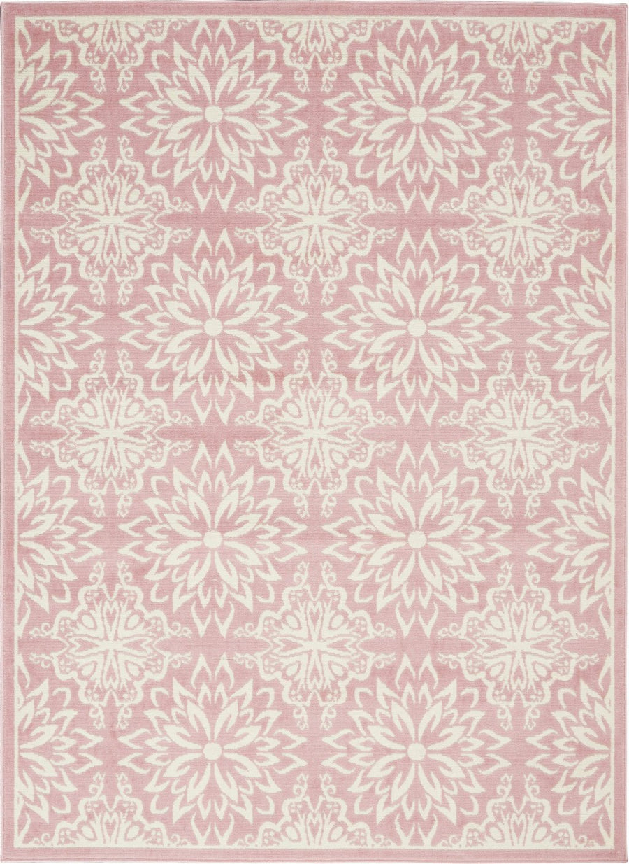 4 X 6 Pink Floral Power Loom Area Rug Image 1