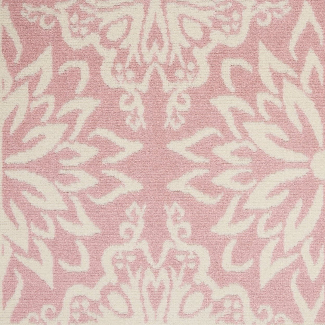 4 X 6 Pink Floral Power Loom Area Rug Image 9