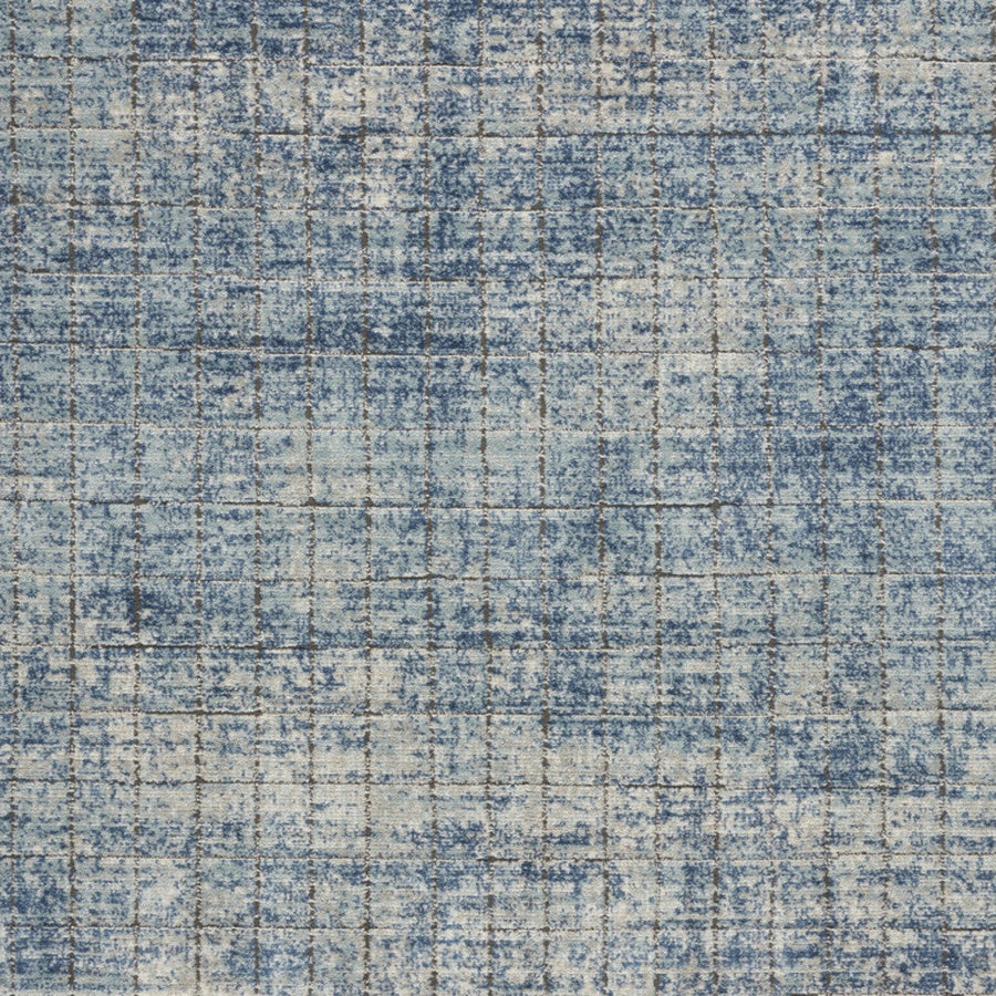 4 X 6 Blue Abstract Power Loom Distressed Non Skid Area Rug Image 1