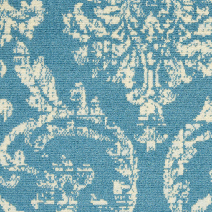 4 X 6 Blue Damask Power Loom Area Rug Image 9