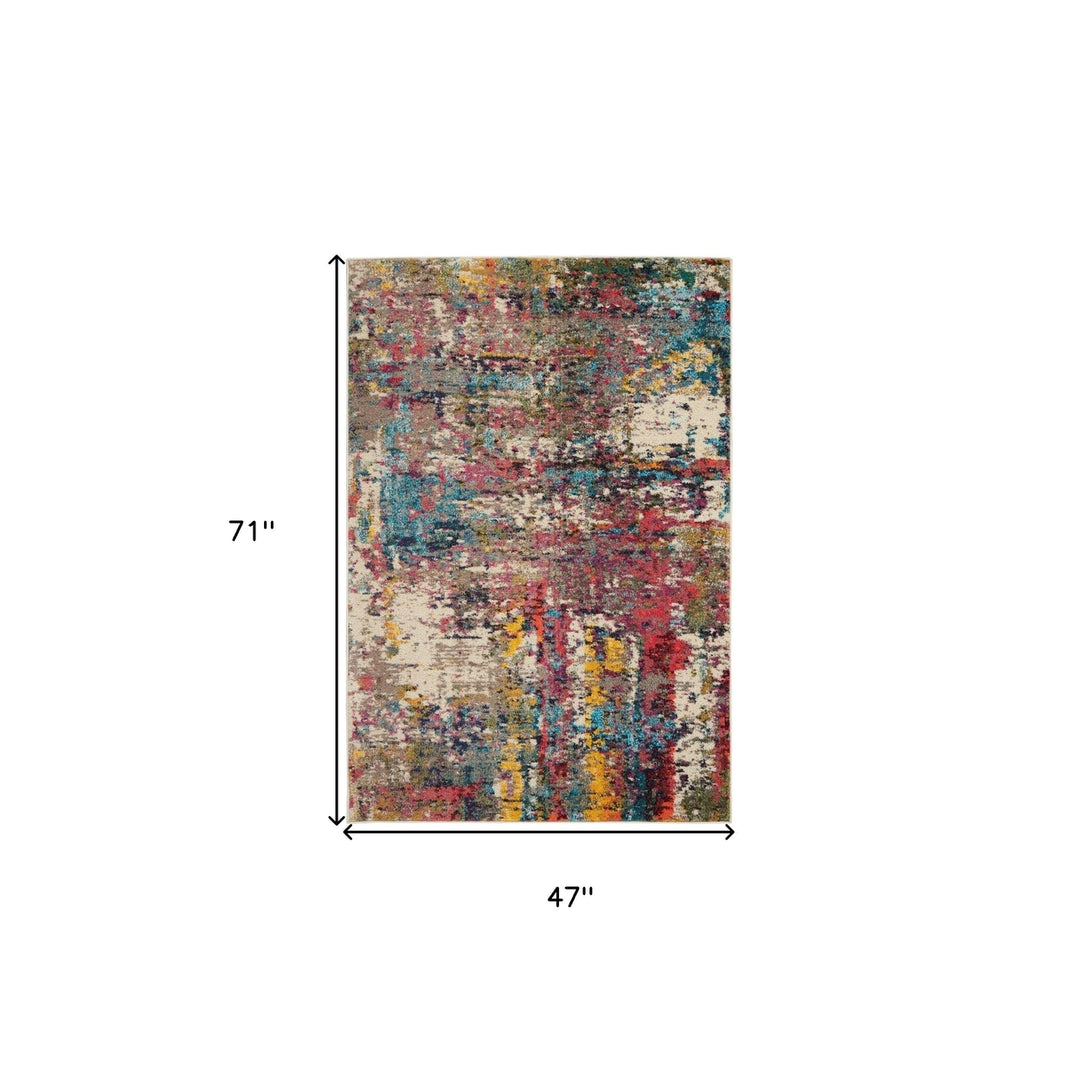 4 X 6 Sunset Abstract Power Loom Non Skid Area Rug Image 5