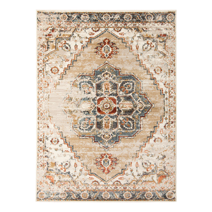 5 x 7 Gold Medallion Power Loom Area Rug Image 11