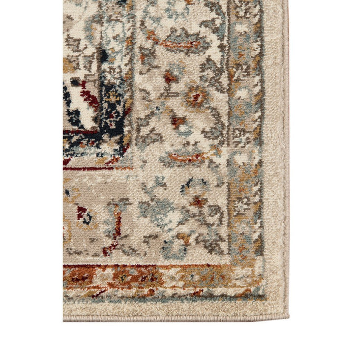 5 x 7 Beige Floral Medallion Power Loom Area Rug Image 5