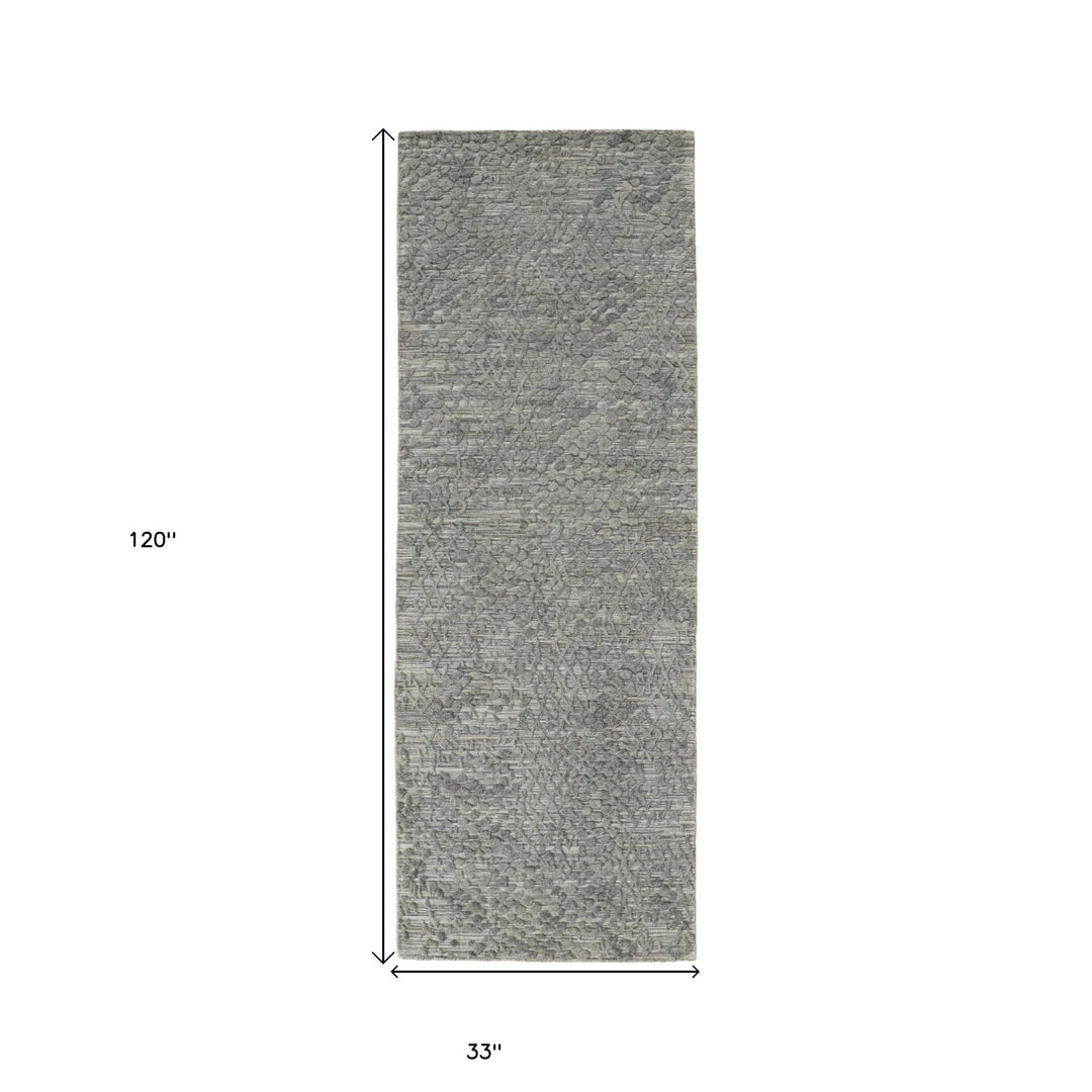 5 X 8 Gray Abstract Hand Woven Area Rug Image 3