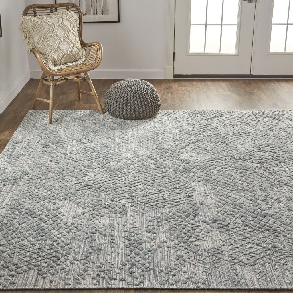 5 X 8 Gray Abstract Hand Woven Area Rug Image 9