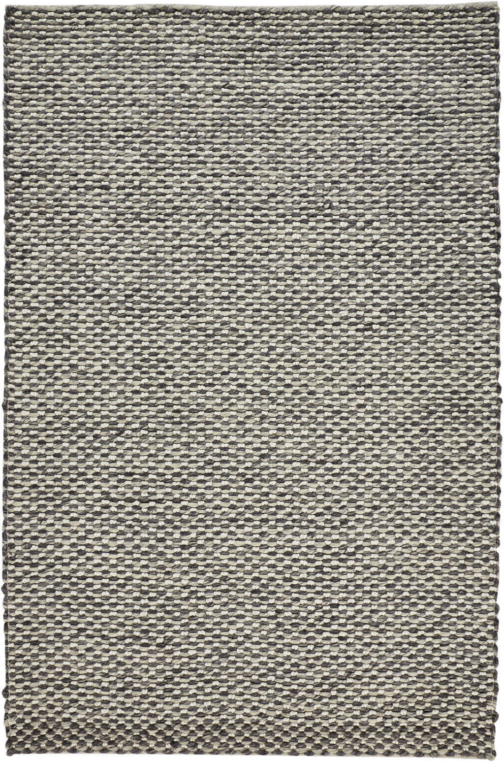 8 x 11 Gray and Ivory Wool Floral Hand Woven Area Rug Image 2