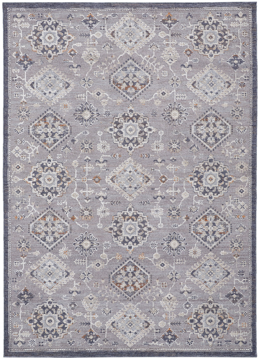 12 X 15 Gray Floral Power Loom Stain Resistant Area Rug Image 1