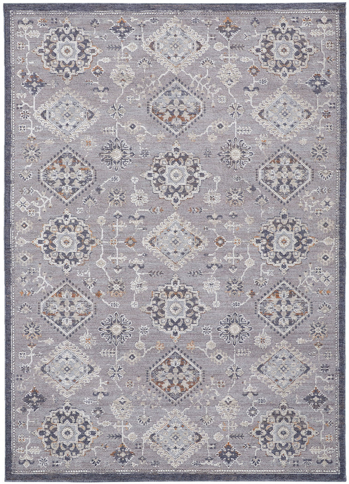 12 X 15 Gray Floral Power Loom Stain Resistant Area Rug Image 1