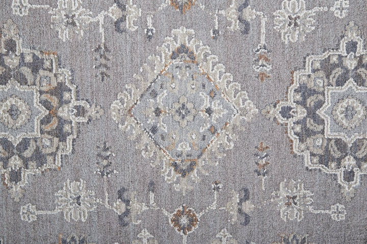 12 X 15 Gray Floral Power Loom Stain Resistant Area Rug Image 1