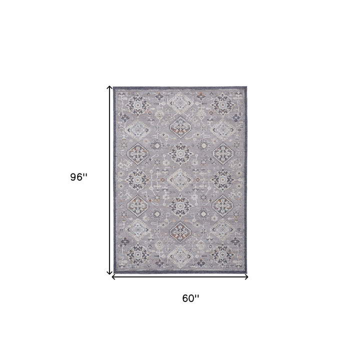 12 X 15 Gray Floral Power Loom Stain Resistant Area Rug Image 9