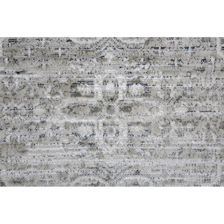 5 X 8 Gray Silver And Taupe Floral Power Loom Distressed Area Rug Image 9