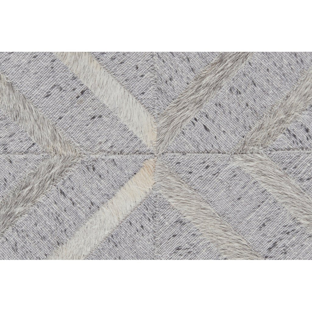 5 X 8 Gray Taupe And Ivory Geometric Hand Woven Area Rug Image 3