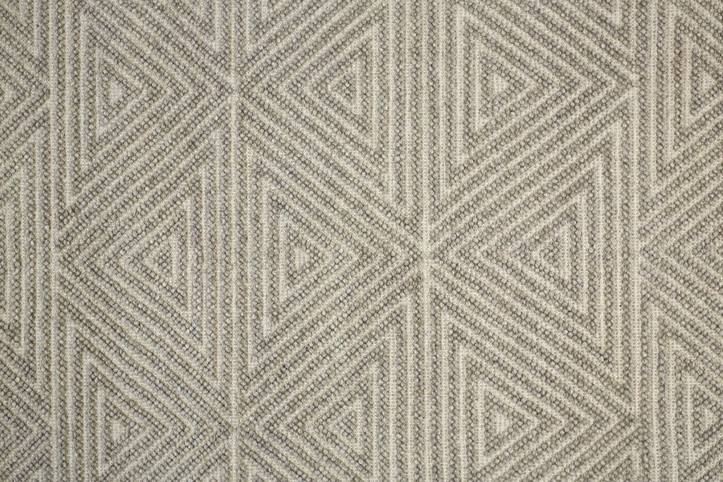 5 X 8 Gray Wool Geometric Hand Woven Area Rug With Fringe Image 5