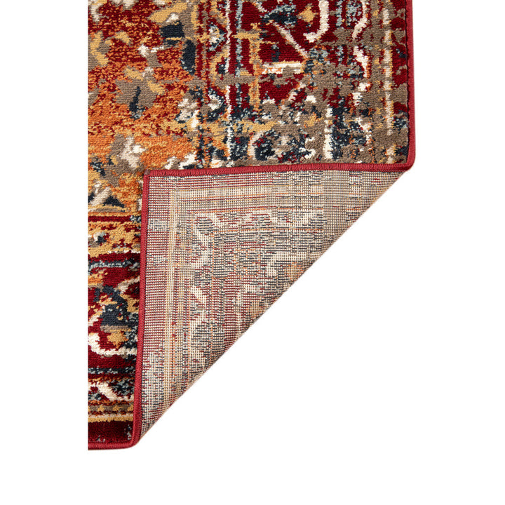 5 x 7 Red Medallion Power Loom Area Rug Image 6