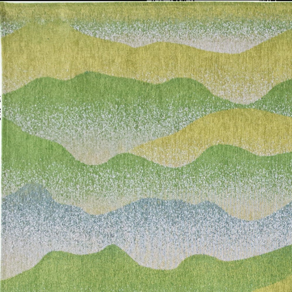 5 x 7 Green and Yellow Abstract Non Skid Area Rug Image 7