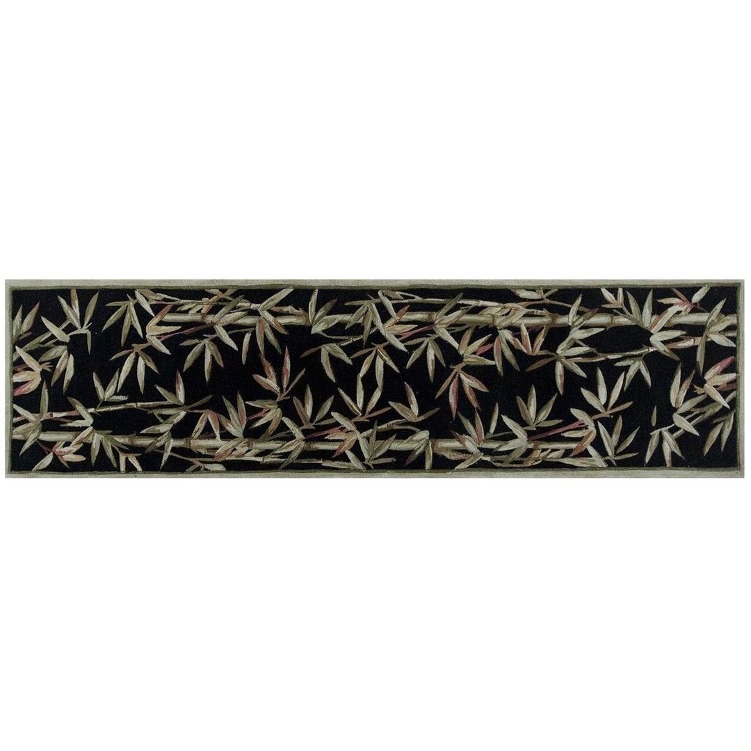 5 X 8 Wool Black Area Rug Image 1