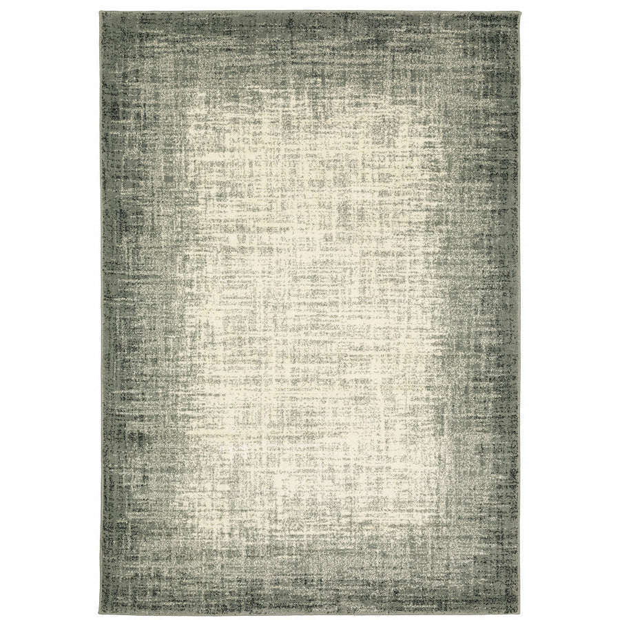 5 X 7 Grey Beige And Blue Power Loom Stain Resistant Area Rug Image 1