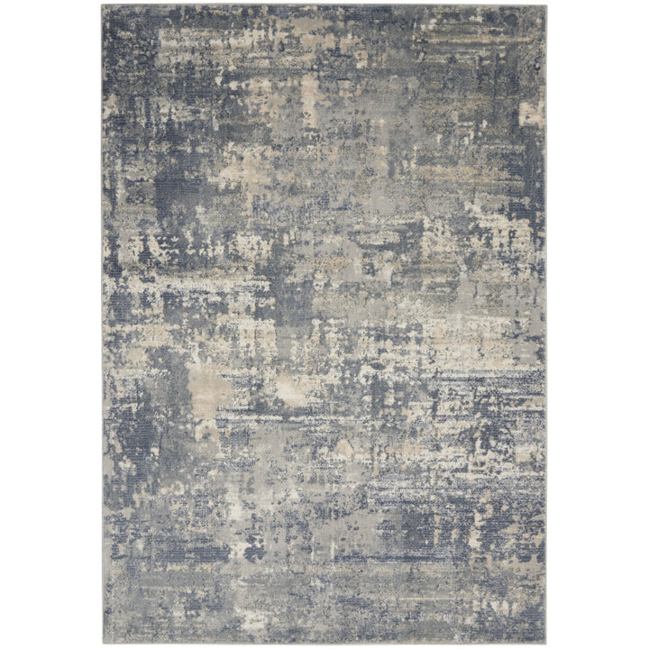 5 X 7 Grey And Beige Abstract Power Loom Non Skid Area Rug Image 1