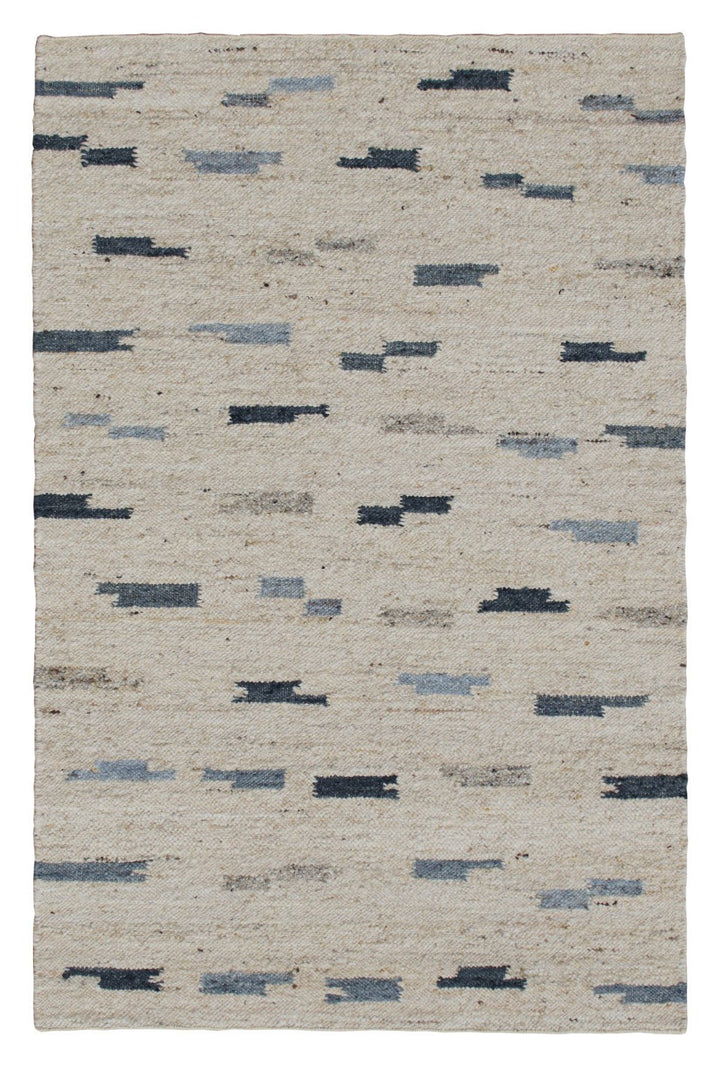 5 x 8 Blue and Gray Abstract Hand Woven Area Rug Image 9