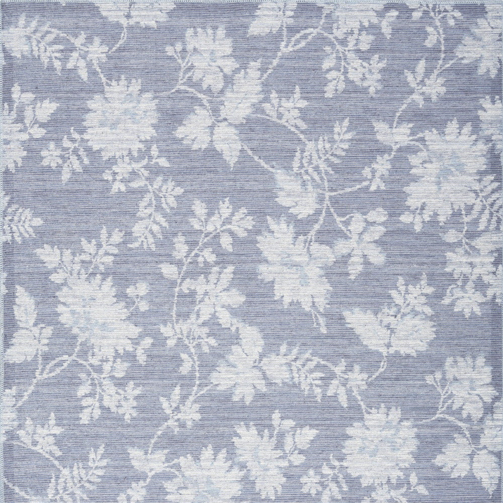 5 X 7 Grey Floral Washable Area Rug Image 4