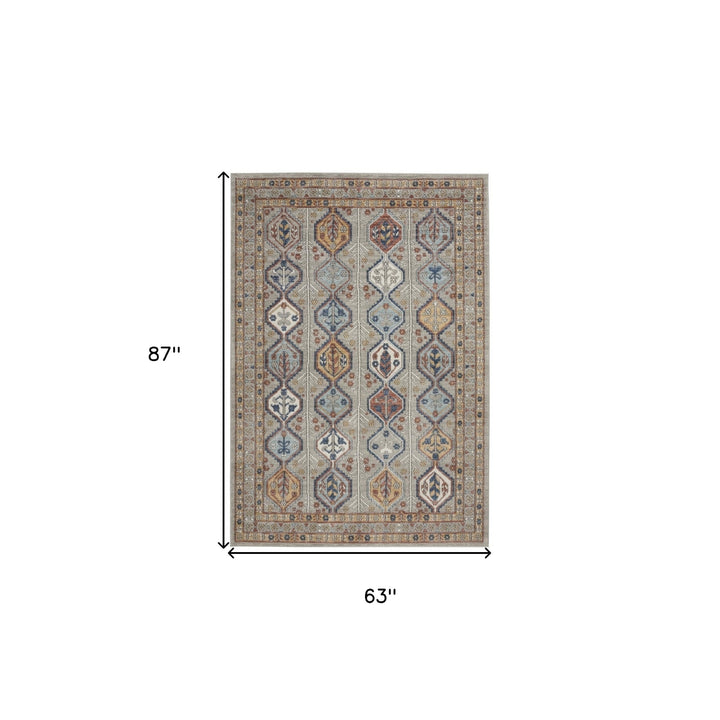 5 X 7 Grey Southwestern Power Loom Non Skid Area Rug Image 5